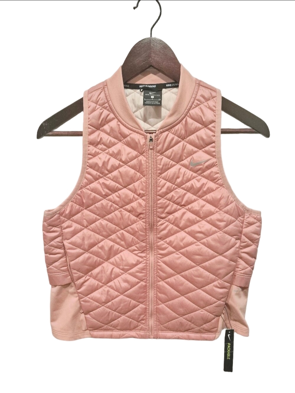 Nike Running AeroLayer Packable Quilted Crop Running Vest Small
